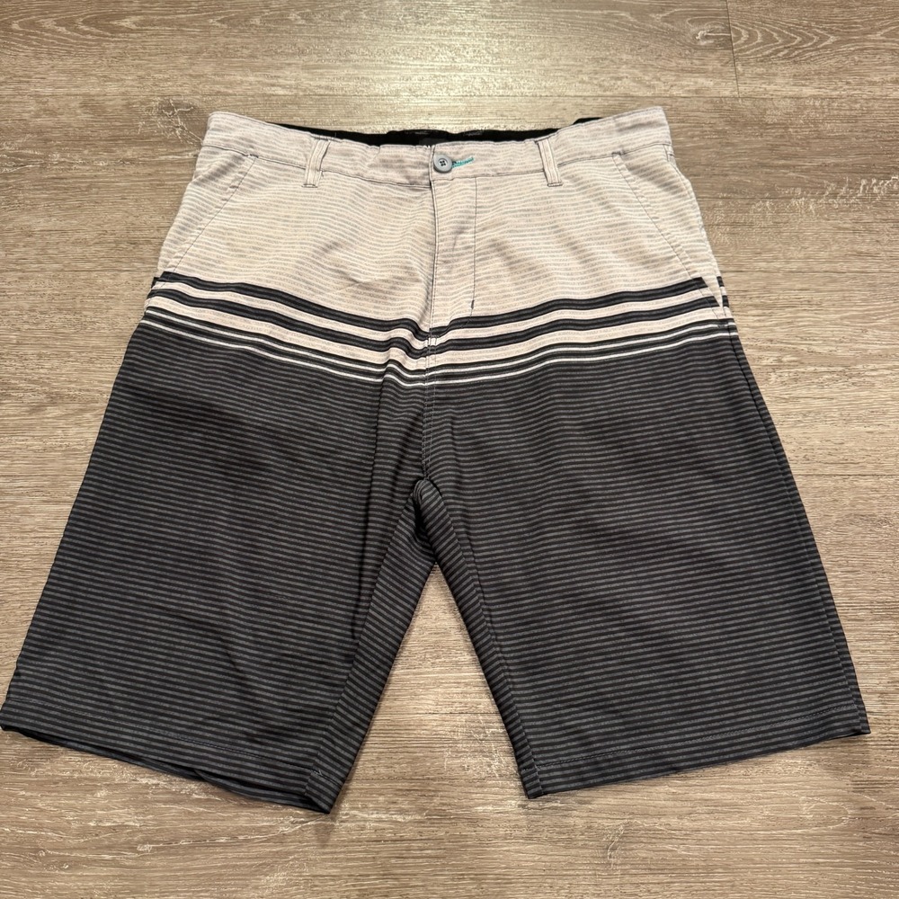 Burnside Board Shorts Mens 32 Gray Swim Surf Beach Trunks‎ Surfer 10" Casual